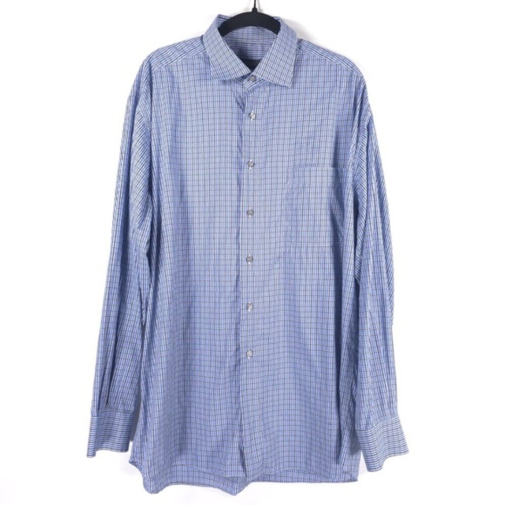St. Croix ITALY🇮🇹MADE Plaid Button Up Long Sleeve Shirt‎ Size XL